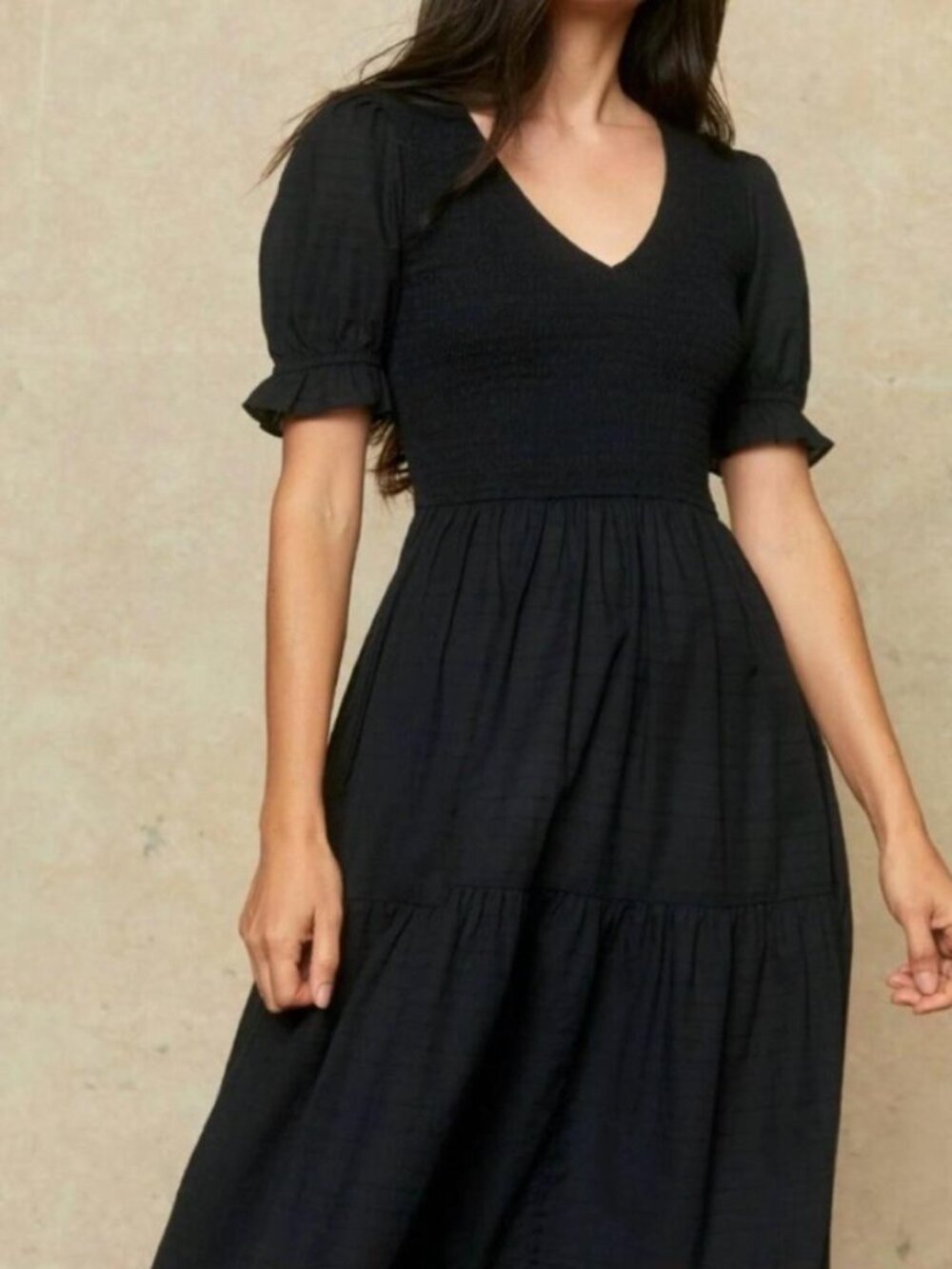 Christy Dawn Black Linen Maxi Dress